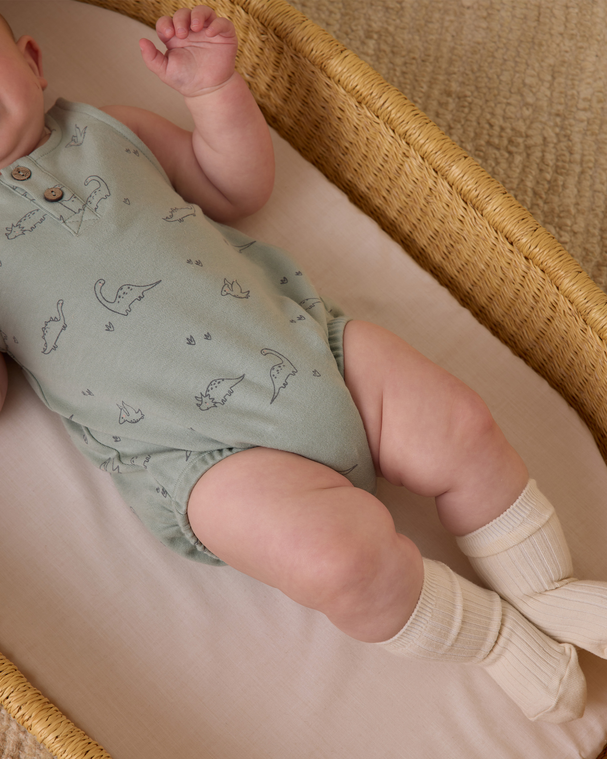 Quincy Mae Sleeveless Bubble Romper In Dino