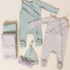 Bamboo Zip Footie In Sage Grid from Quincy Mae