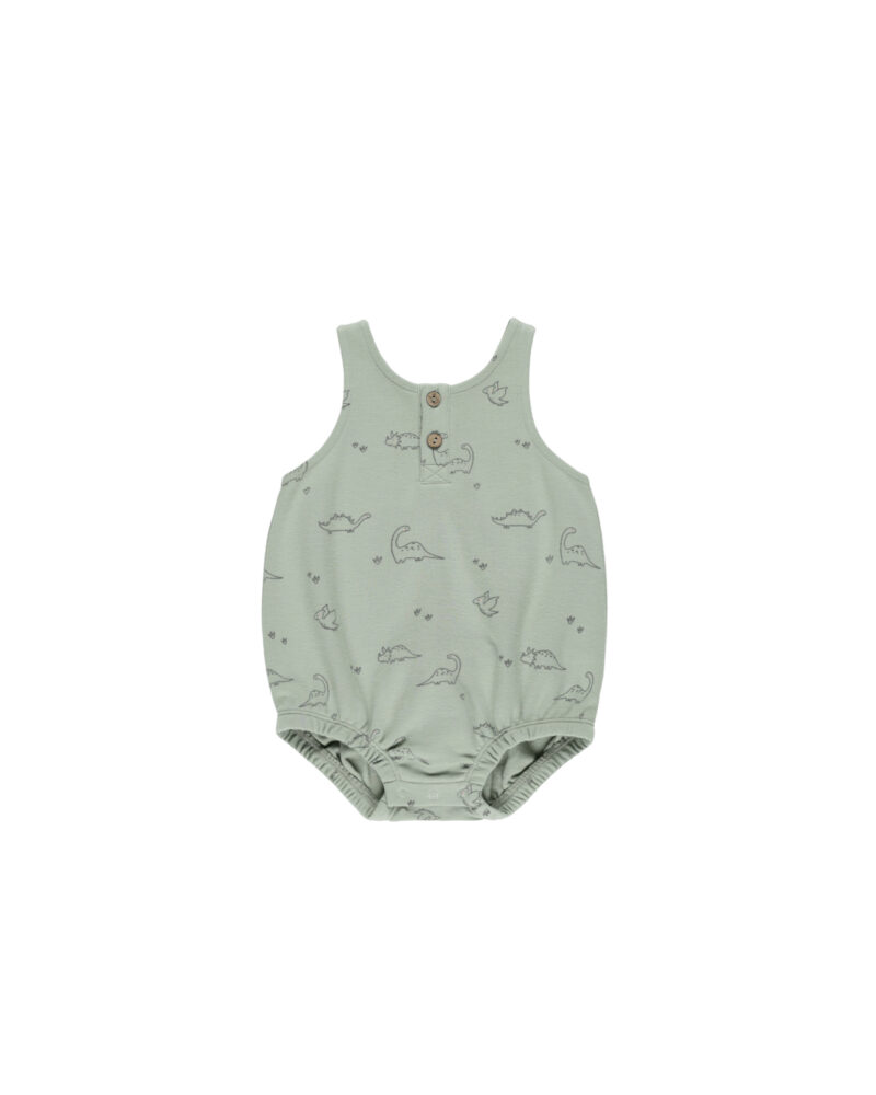 Sleeveless Bubble Romper In Dino from Quincy Mae