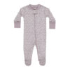 Zip Long Sleeve Sleeper Footie In Lavender Ditsy from Quincy Mae
