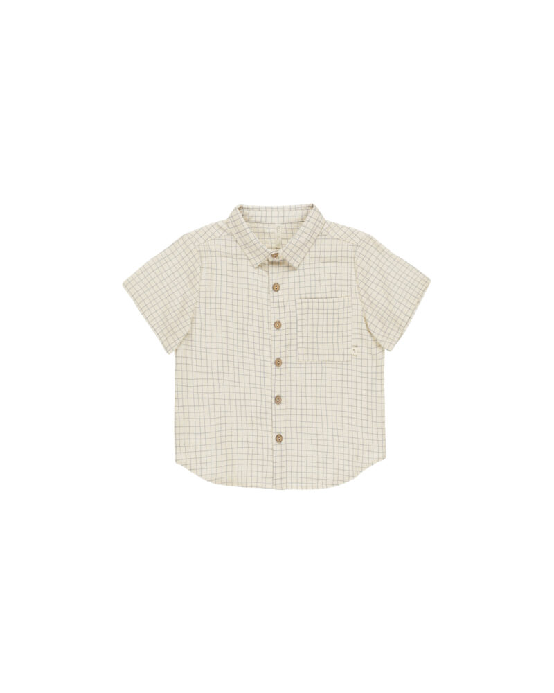 Collared Short Sleeve Shirt In Grid
