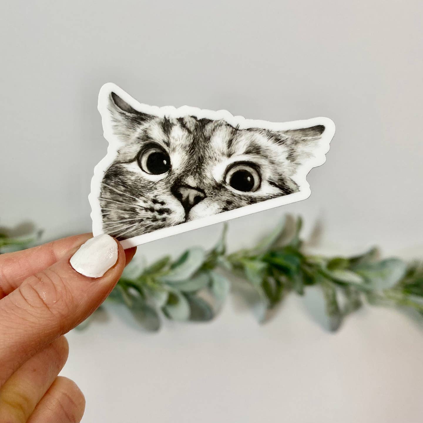 Big Moods Peeking Cat Sticker
