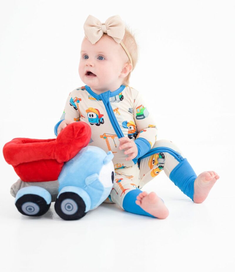 Birdie Bean Leo The Truck Construction Buddies Bamboo Viscose Convertible Romper