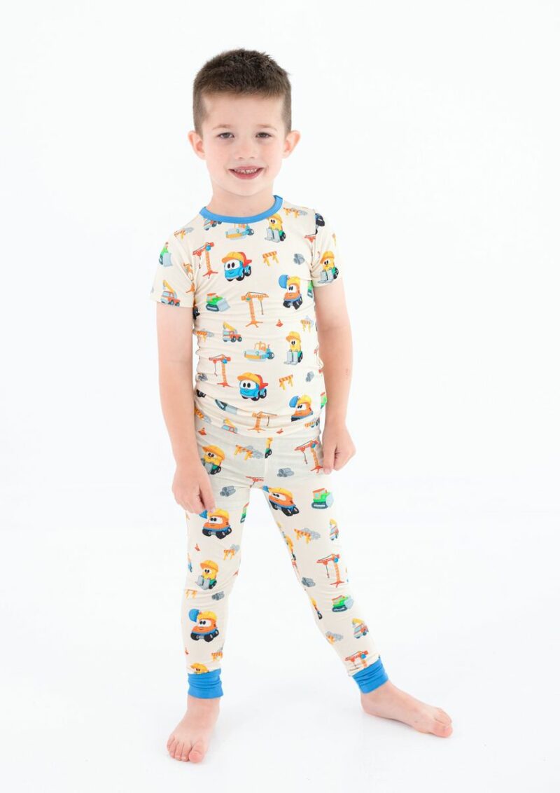 Birdie Bean Leo The Truck Construction Buddies Bamboo Viscose Short Sleeve Pajama Set