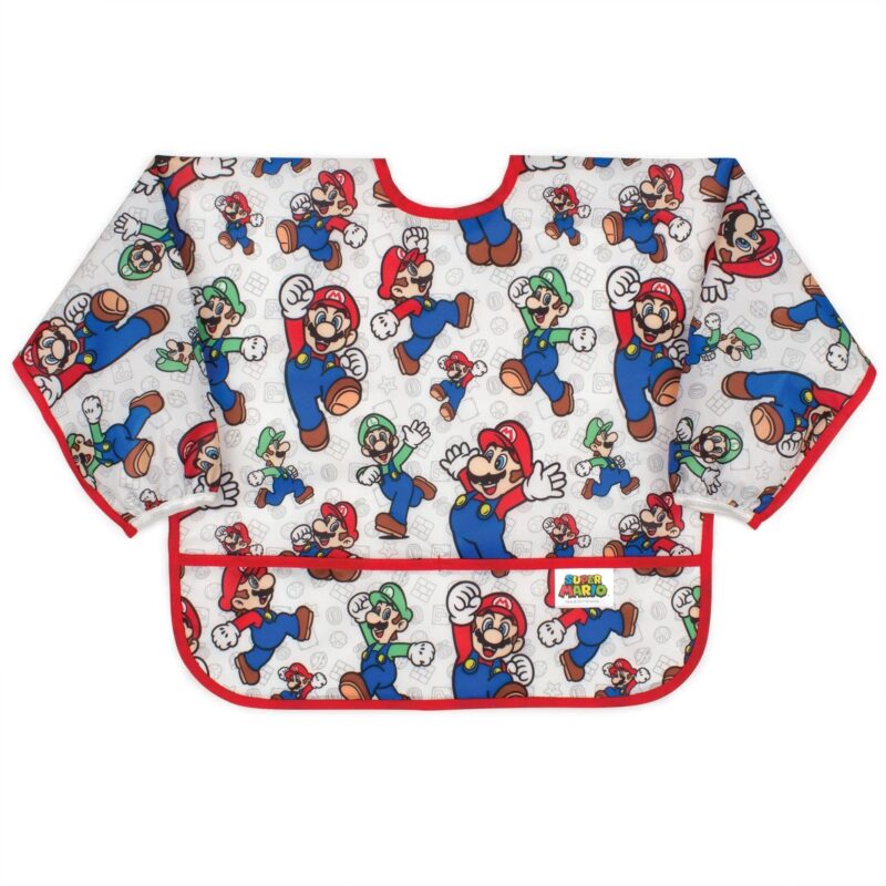 Bumkins Sleeved Bib: Super Mario Classic