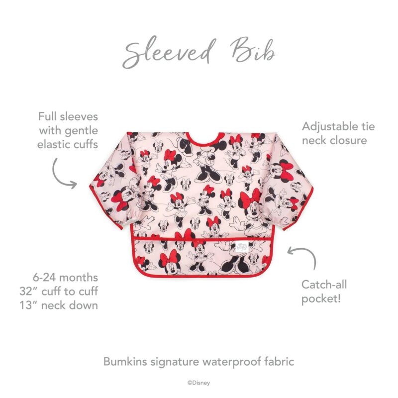 Bumkins Sleeved Bib: Minnie Mouse part of our  collection