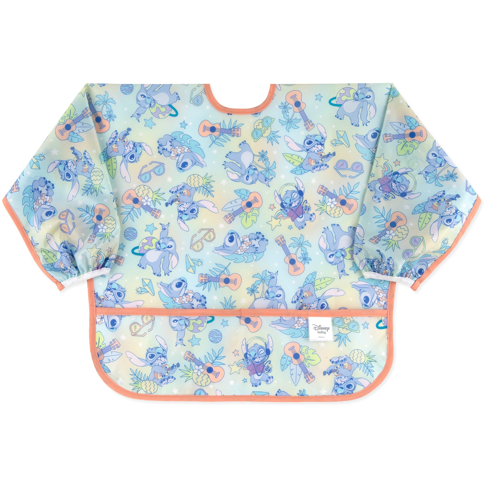 Bumkins Sleeved Bib: Aloha Stitch