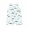 Angel Dear Alligator Blue Bamboo Viscose Sleeveless Shortie Romper
