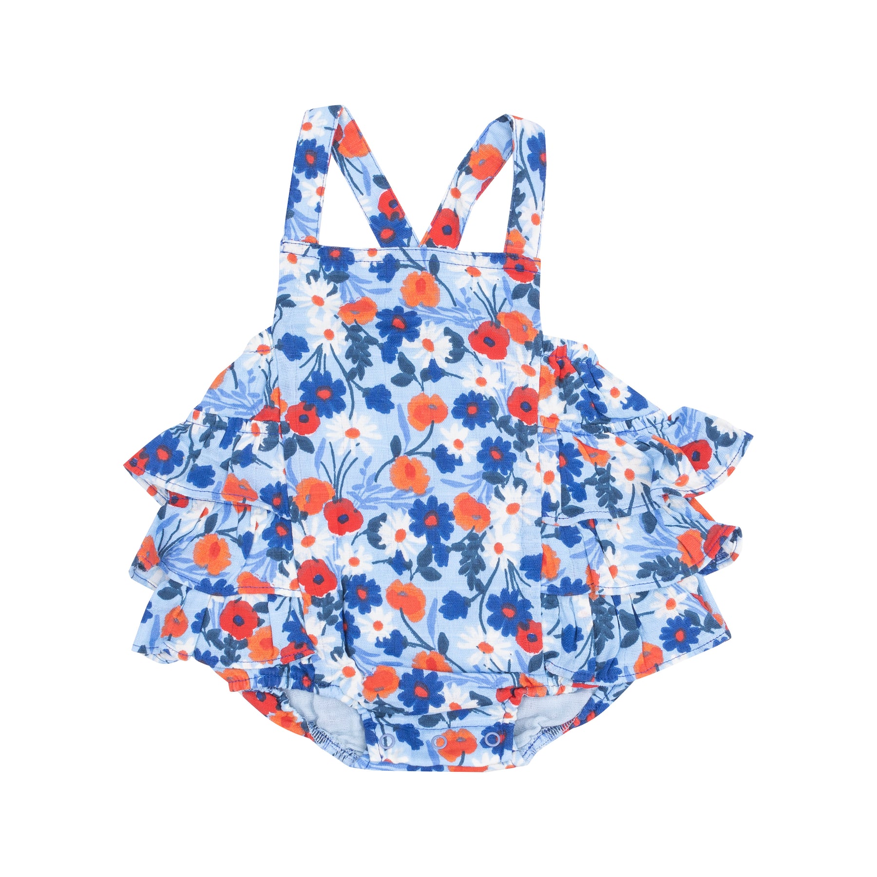 Angel Dear Poppy Days Muslin Ruffle Sunsuit