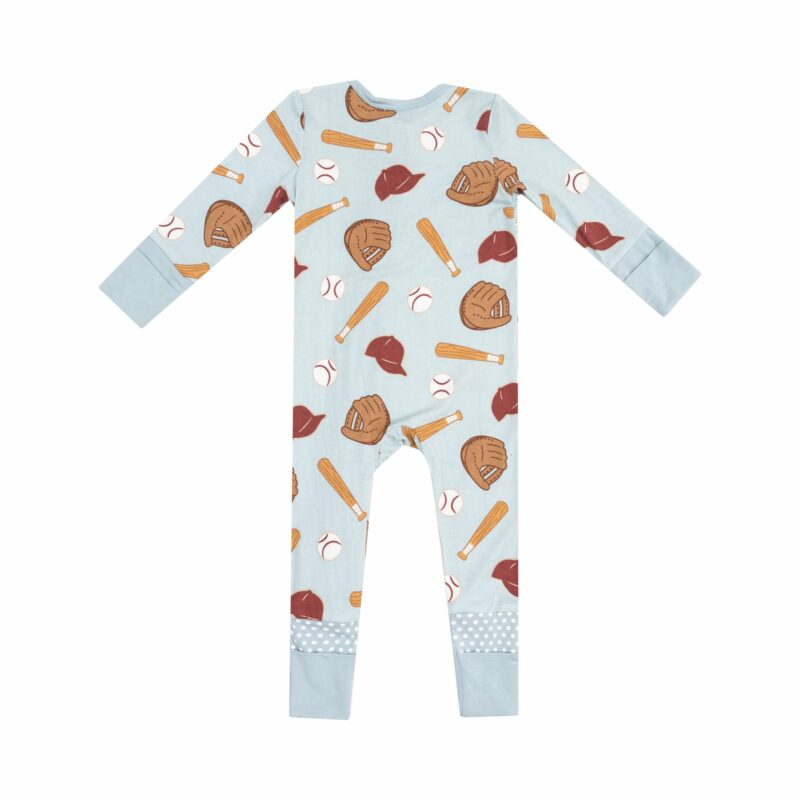 Baseball Bamboo Viscose Zipper Romper from Angel Dear