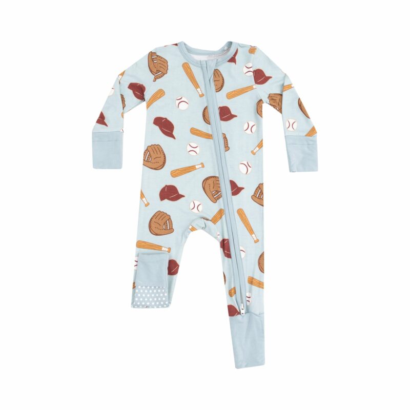 Angel Dear Baseball Bamboo Viscose Zipper Romper