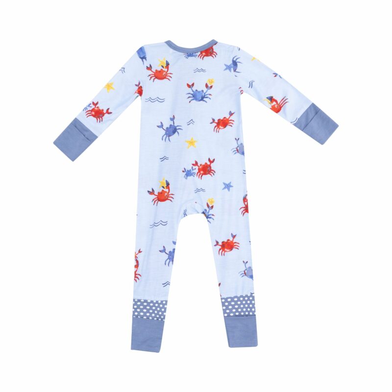 Crayon Crabs Bamboo Viscose Zipper Romper from Angel Dear