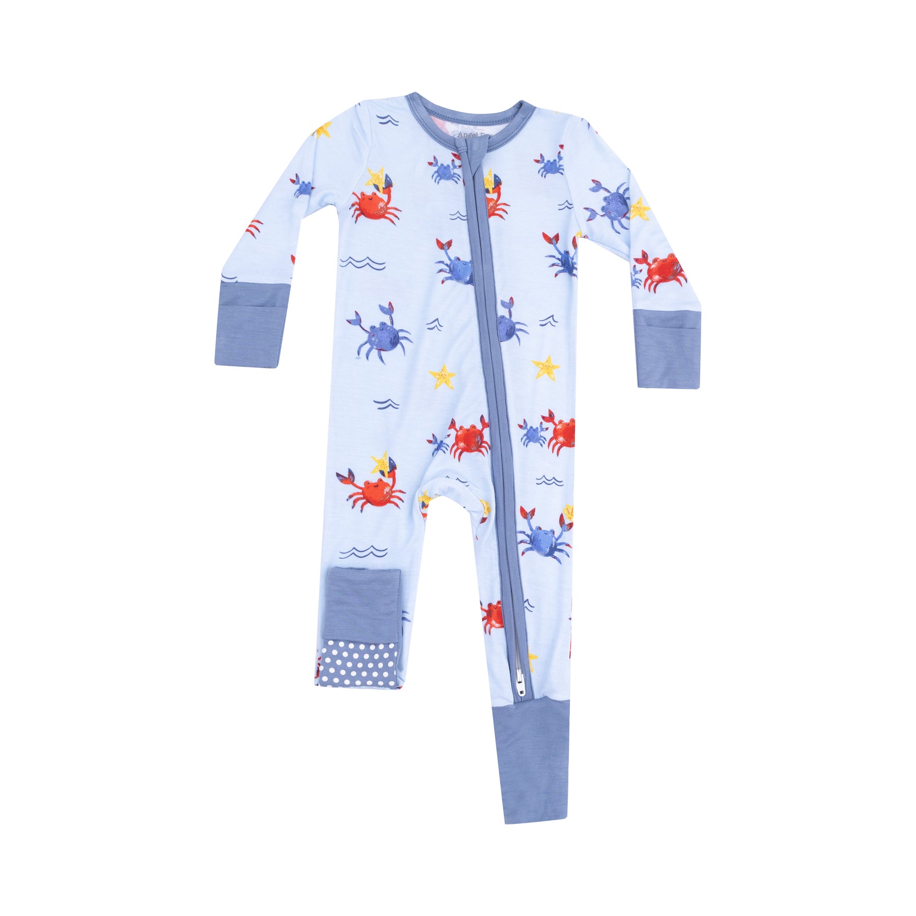 Angel Dear Crayon Crabs Bamboo Viscose Zipper Romper