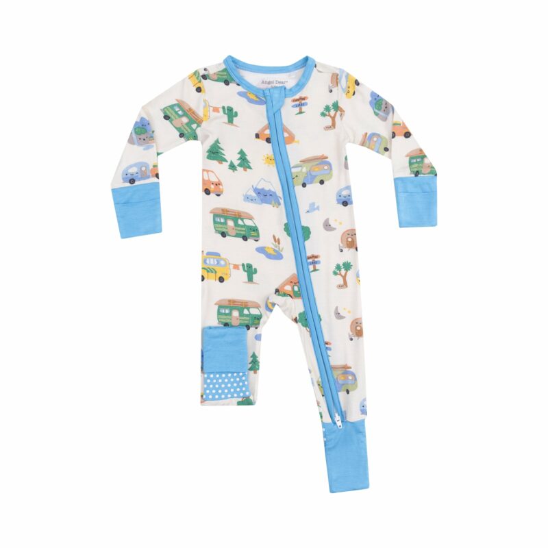 Angel Dear Friendly Campers Bamboo Viscose Zipper Romper