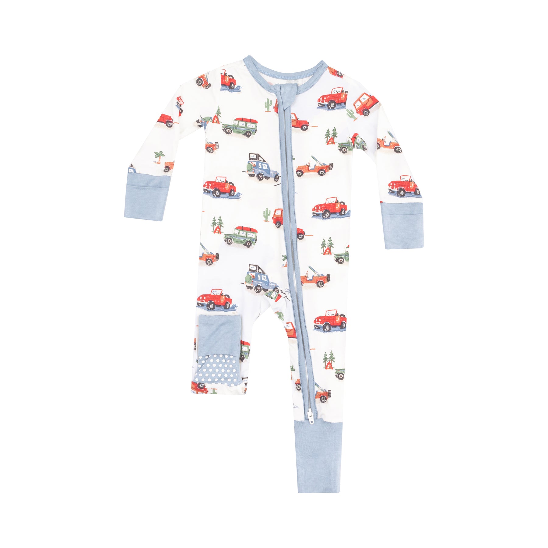 Angel Dear Off-Road Adventure Bamboo Viscose Zipper Romper