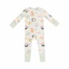Sushi Green Bamboo Viscose Zipper Romper from Angel Dear