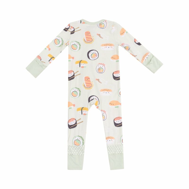 Sushi Green Bamboo Viscose Zipper Romper from Angel Dear