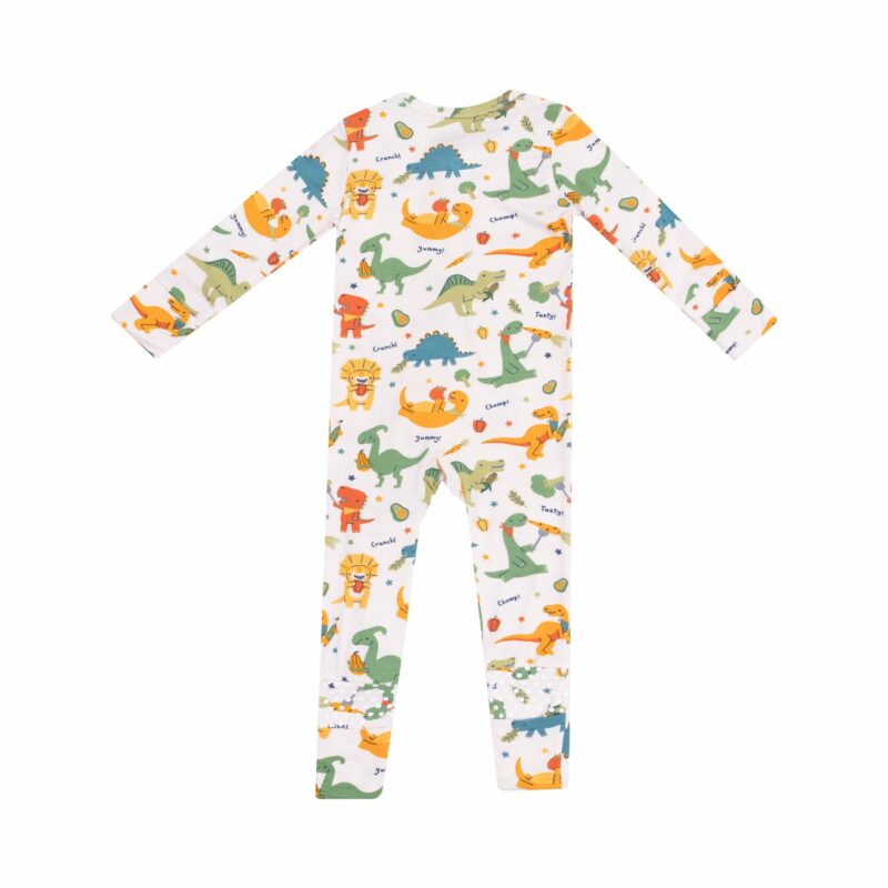 Veggie Dinos Bamboo Viscose Zipper Romper from Angel Dear