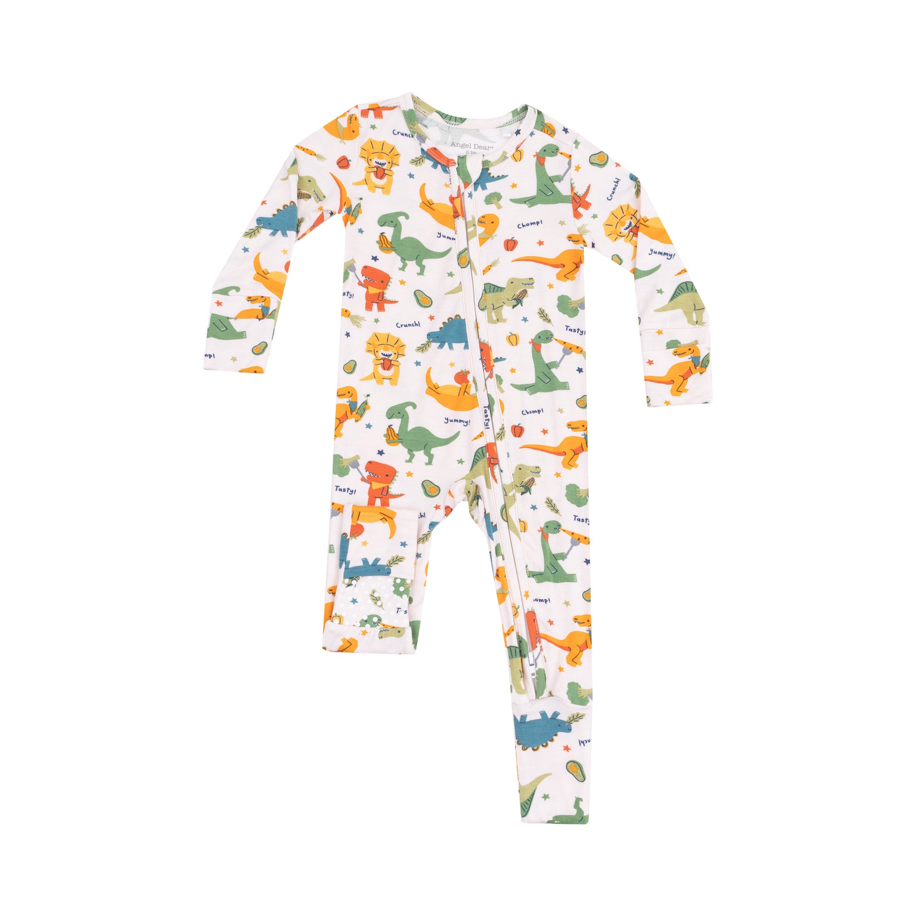 Angel Dear Veggie Dinos Bamboo Viscose Zipper Romper