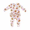 Monarch Butterflies And Milkweed Ruffle Bamboo Viscose Zipper Footie from Angel Dear