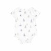 Angel Dear Sailboats Blue Bamboo Viscose Short Sleeve Bodysuit