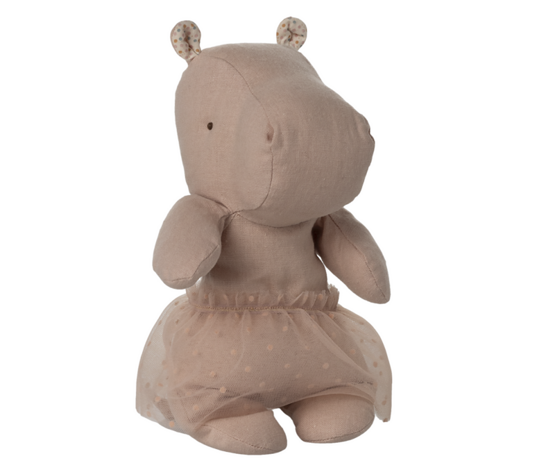 Safari Friends Small Hippo With Skirt In Soft Rose from Maileg