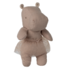 Maileg Safari Friends Small Hippo With Skirt In Soft Rose