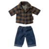 Maileg Dad Mouse Brown Checked Shirt and Pants