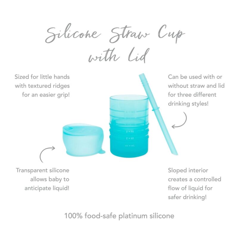 Bumkins Silicone Straw Cup with Lid: Blue part of our  collection