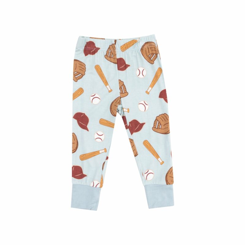 Baseball Bamboo Viscose Short Sleeve Loungewear Set