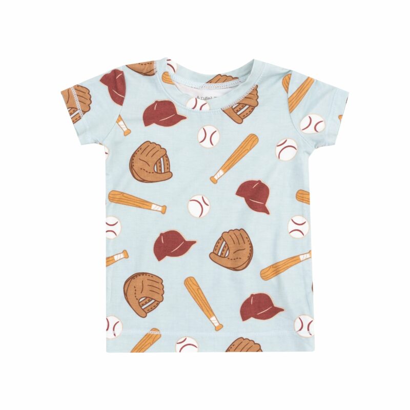 Baseball Bamboo Viscose Short Sleeve Loungewear Set from Angel Dear