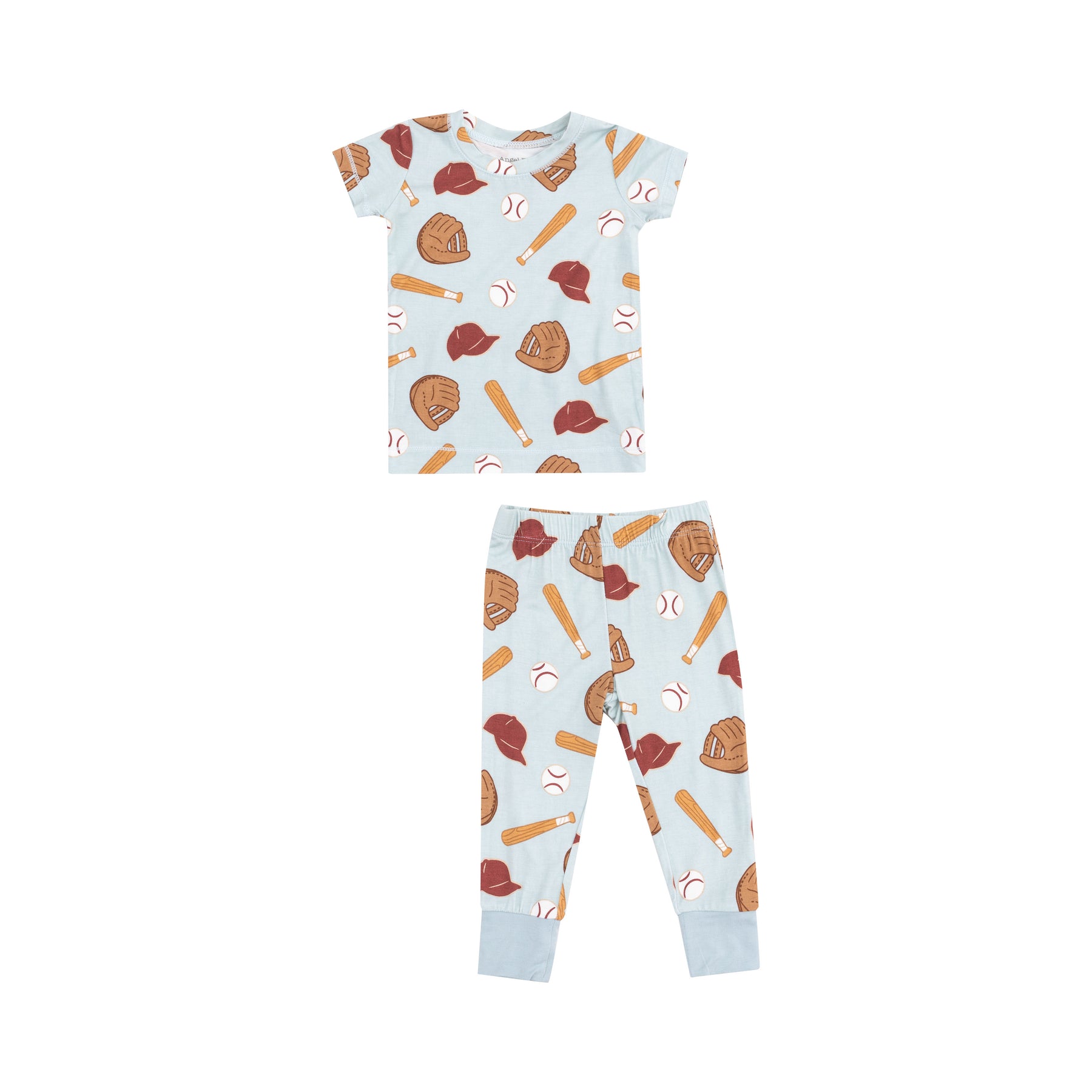 Angel Dear Baseball Bamboo Viscose Short Sleeve Loungewear Set