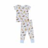 Angel Dear Best Friend Dogs Blue Bamboo Viscose Short Sleeve Loungewear Set