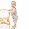 Best Friend Dogs Blue Bamboo Viscose Short Sleeve Loungewear Set available at Blossom