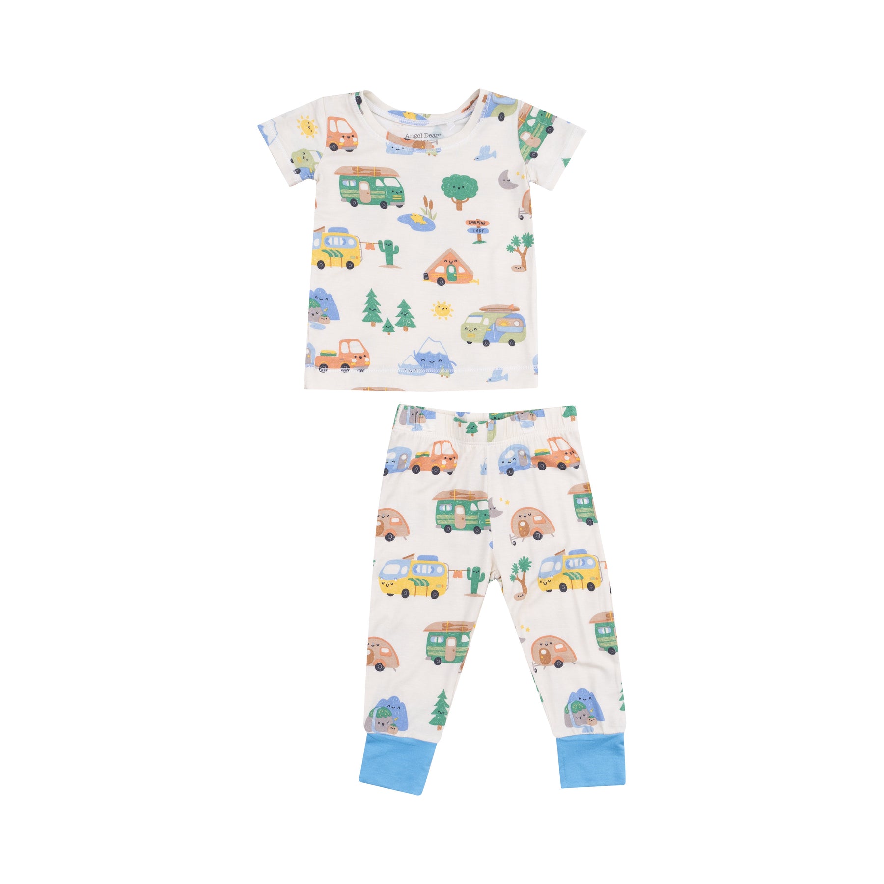 Angel Dear Friendly Campers Bamboo Viscose Short Sleeve Loungewear Set