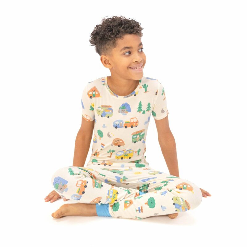 Friendly Campers Bamboo Viscose Short Sleeve Loungewear Set available at Blossom
