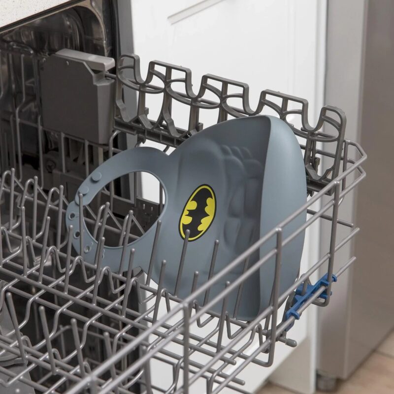 Bumkins Silicone Bib: Batman Feeding