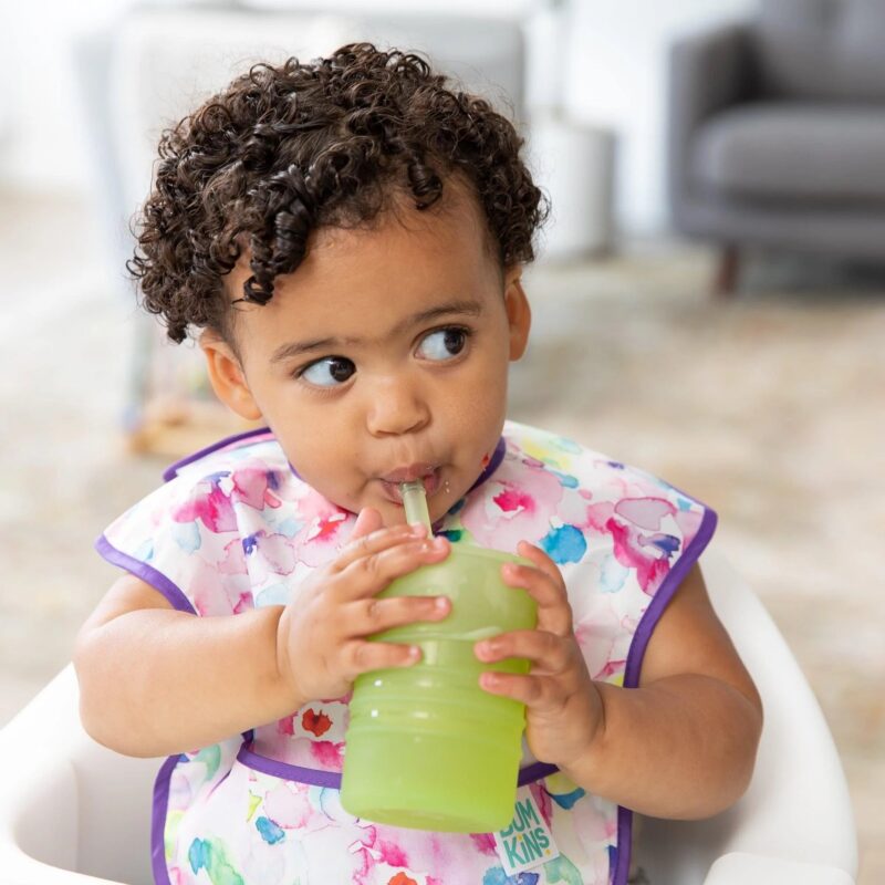 Silicone Straw Cup with Lid: Sage from Bumkins