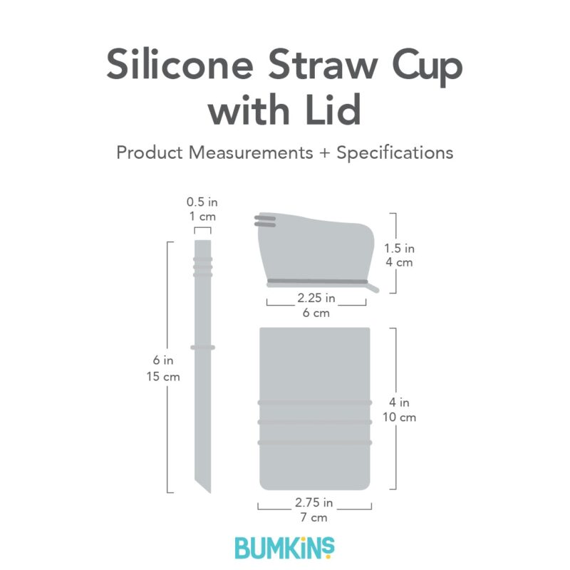 Bumkins Silicone Straw Cup with Lid: Blue available at Blossom