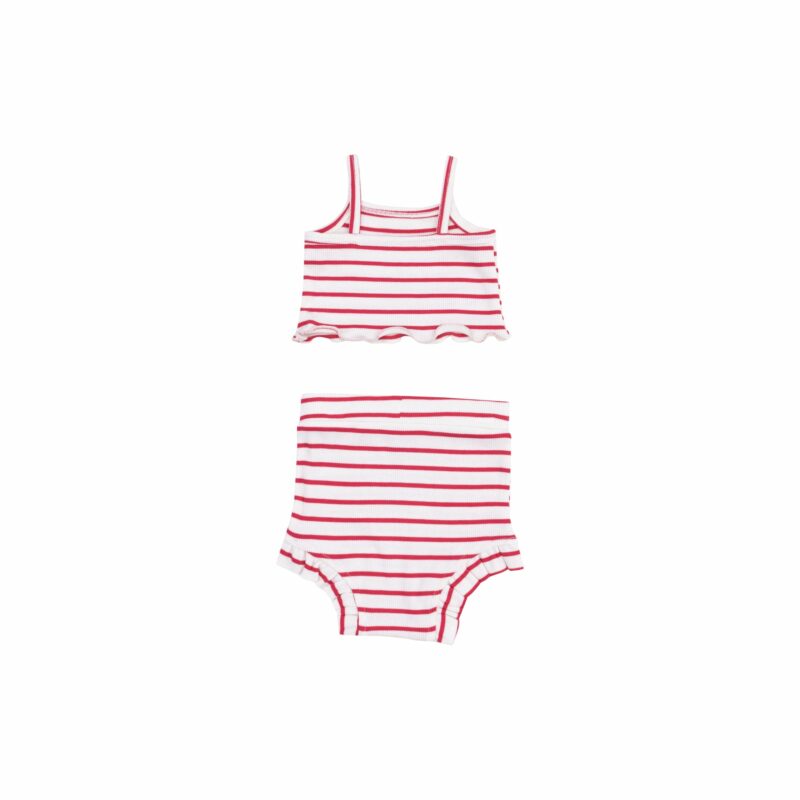 Stripe Vintage Red Tank Top & High Waisted Short