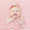 Stripe Vintage Red Knot Headband from Angel Dear
