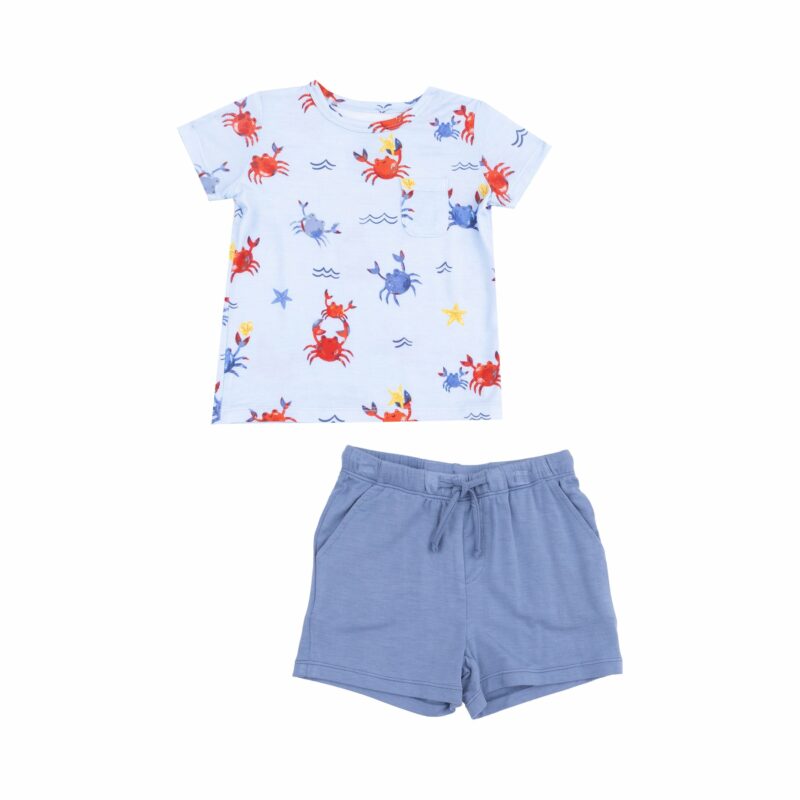 Angel Dear Crayon Crabs Crew Neck Tee and Short