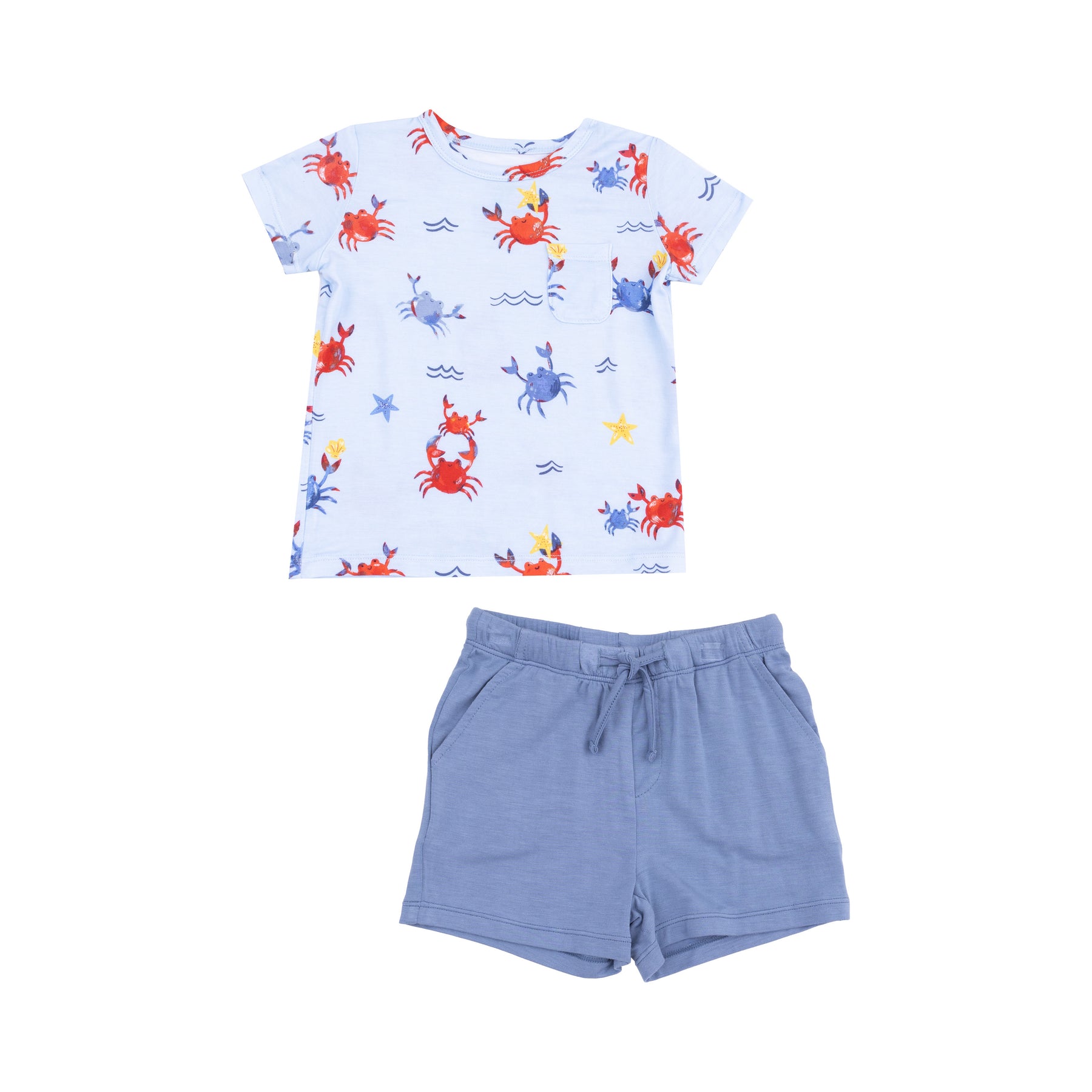 Angel Dear Crayon Crabs Crew Neck Tee and Short