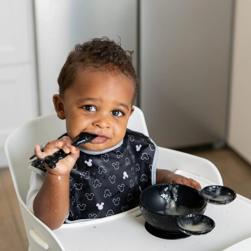 Silicone First Feeding Set: Mickey Mouse Classic Black from Bumkins