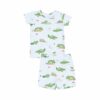 Angel Dear Alligator Blue Bamboo Viscose Loungewear Short Set