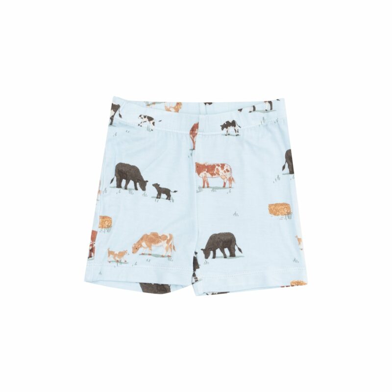 Cow Families Blue Bamboo Viscose Loungewear Short Set