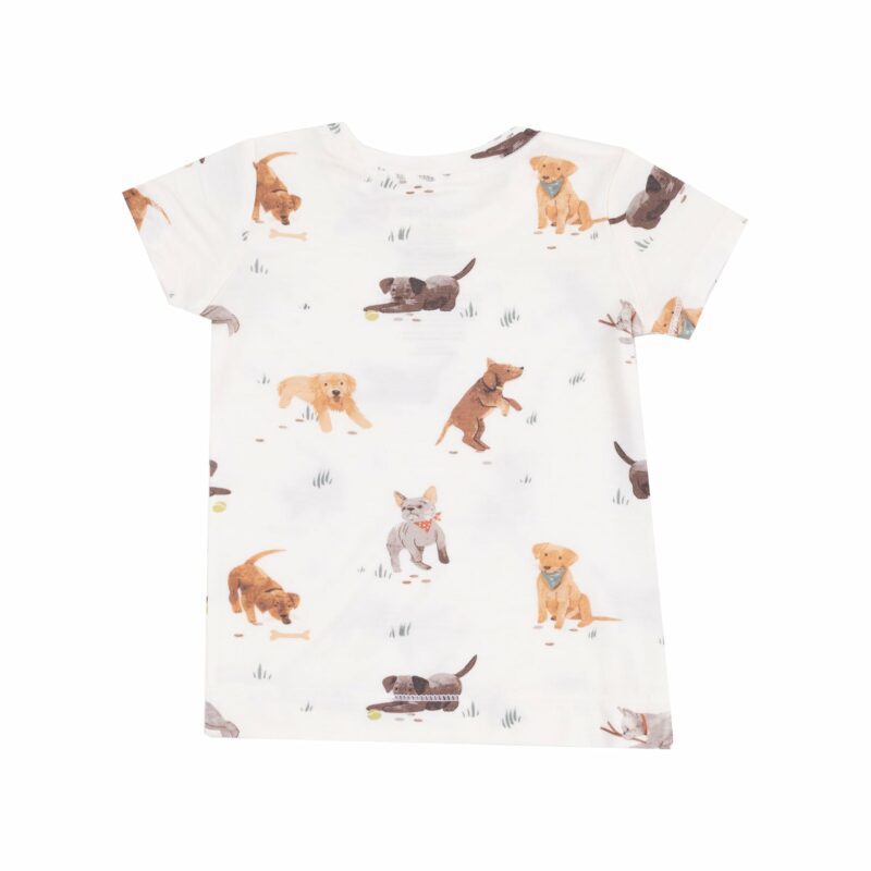 Watercolor Puppies Bamboo Viscose Loungewear Short Set from Angel Dear