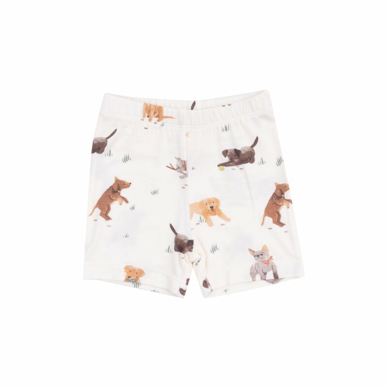 Watercolor Puppies Bamboo Viscose Loungewear Short Set