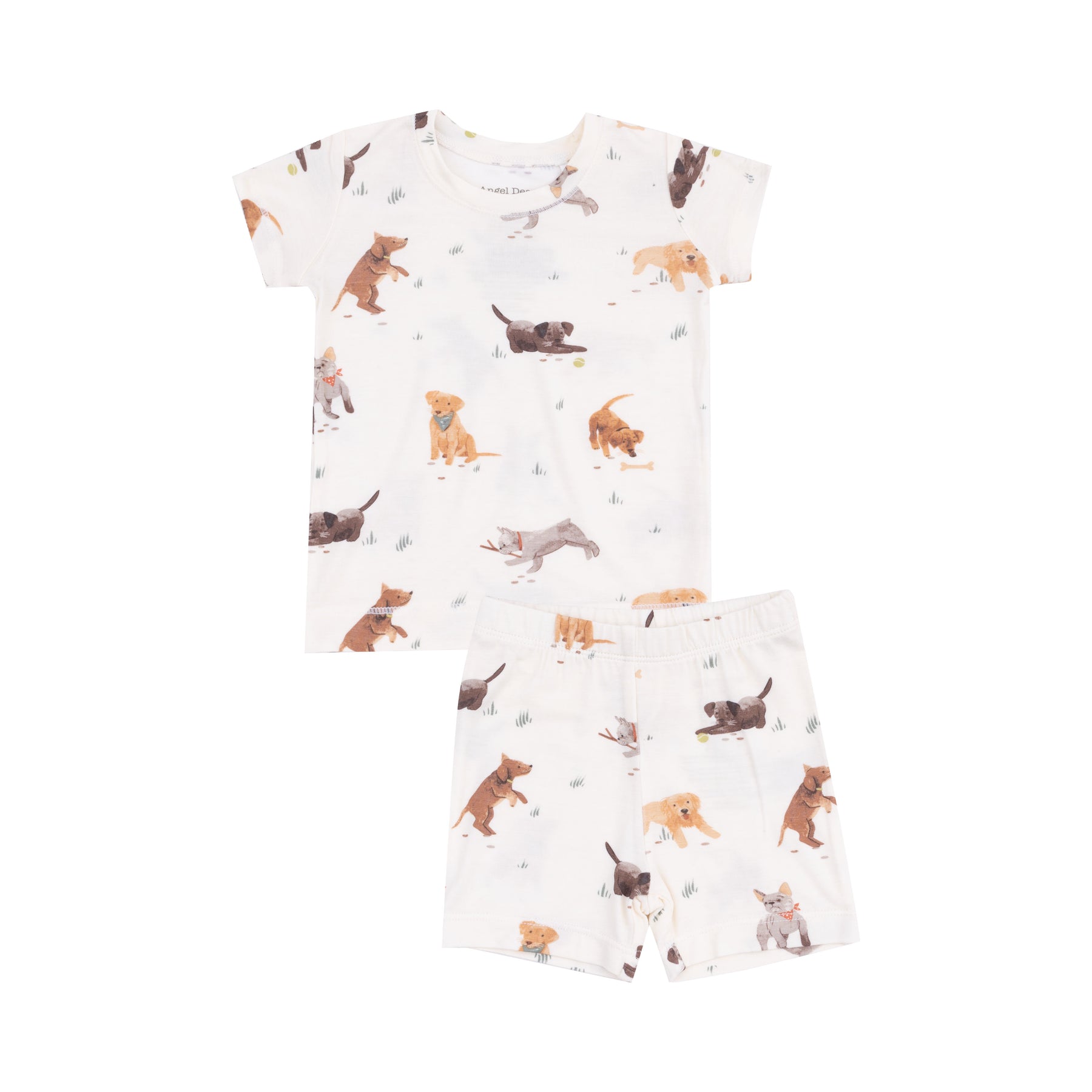 Angel Dear Watercolor Puppies Bamboo Viscose Loungewear Short Set