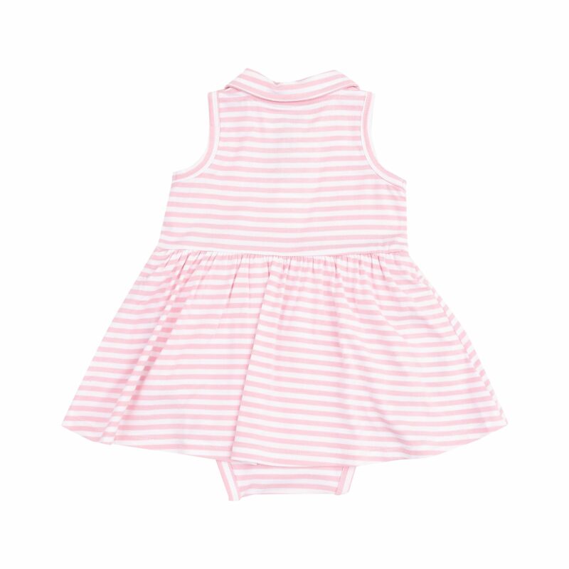 Golf Pink Mini Applique Polo Collar Bamboo Viscose Bodysuit Dress from Angel Dear